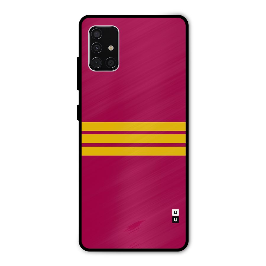 Horizontal Sports Stripes Metal Back Case for Galaxy A51