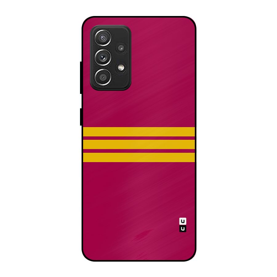 Horizontal Sports Stripes Metal Back Case for Galaxy A52s 5G