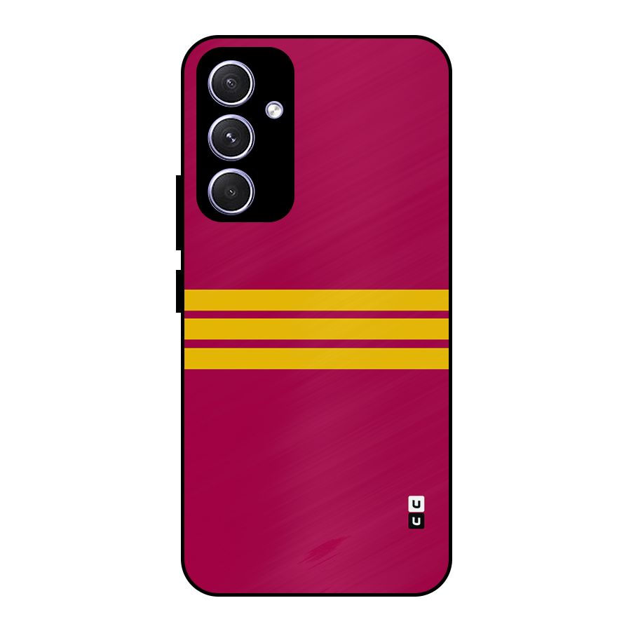 Horizontal Sports Stripes Metal Back Case for Galaxy A54
