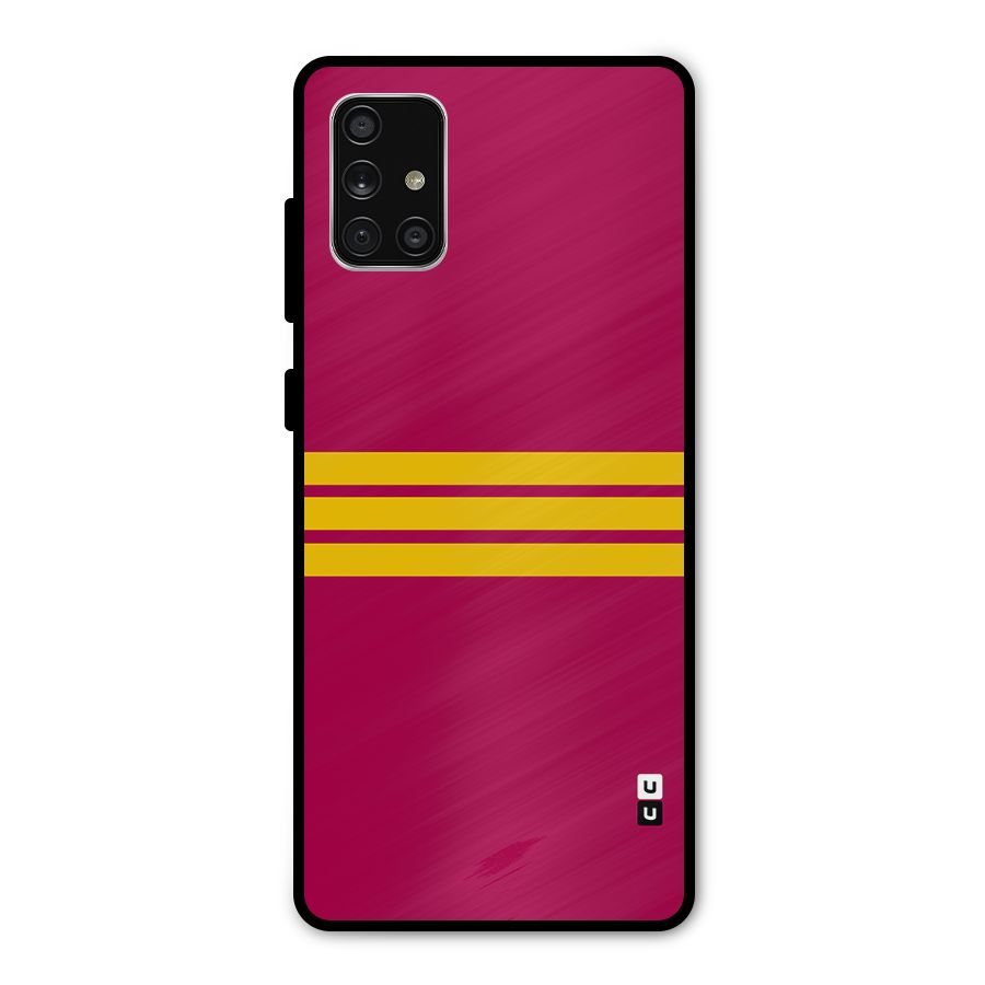Horizontal Sports Stripes Metal Back Case for Galaxy A71