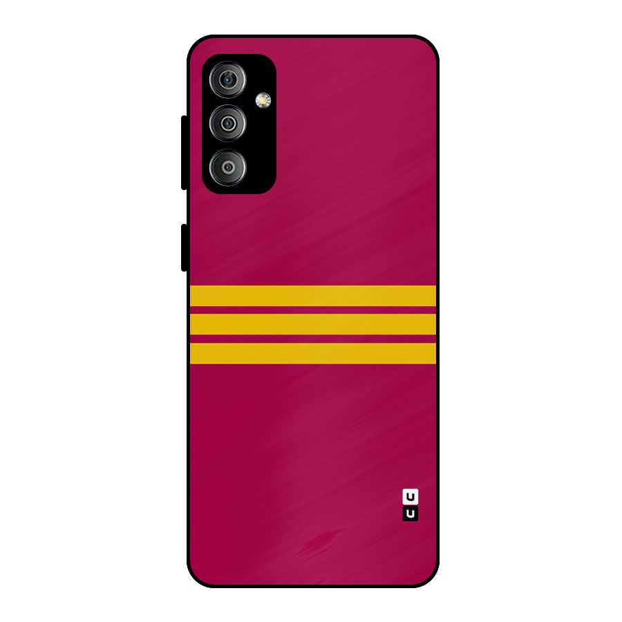 Horizontal Sports Stripes Metal Back Case for Galaxy F23
