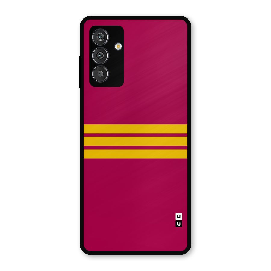 Horizontal Sports Stripes Metal Back Case for Galaxy M13