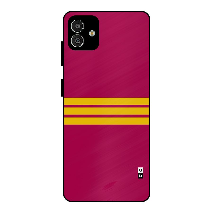 Horizontal Sports Stripes Metal Back Case for Galaxy M13 5G