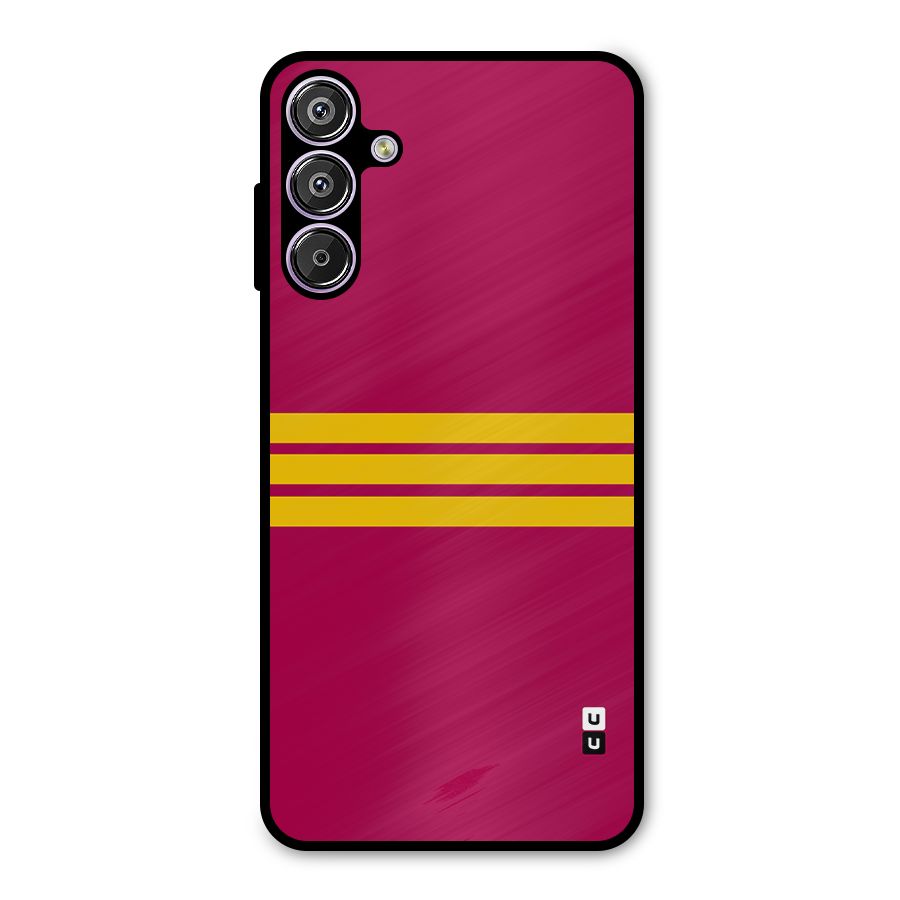 Horizontal Sports Stripes Metal Back Case for Galaxy M15