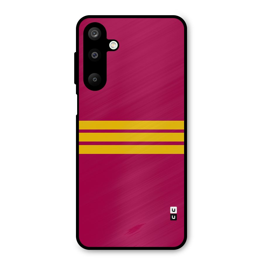 Horizontal Sports Stripes Metal Back Case for Galaxy M16
