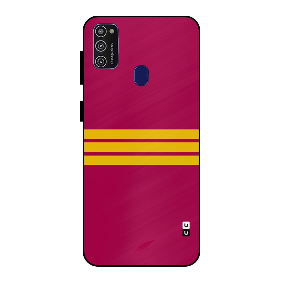 Horizontal Sports Stripes Metal Back Case for Galaxy M21