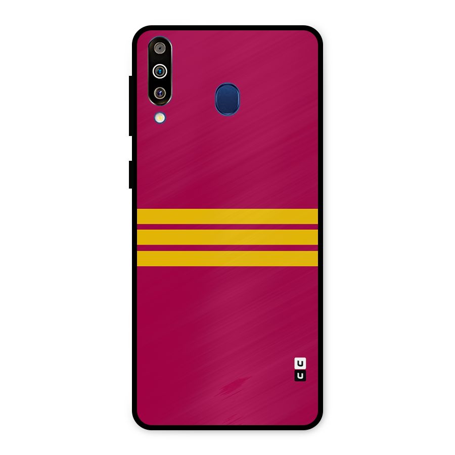 Horizontal Sports Stripes Metal Back Case for Galaxy M30
