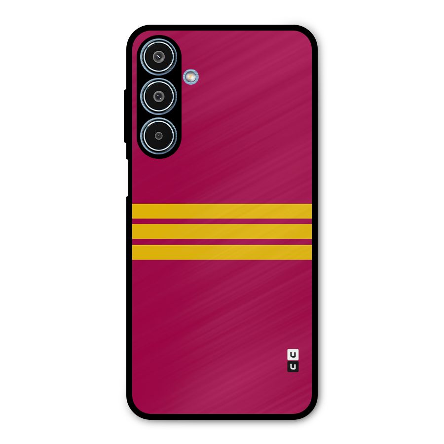 Horizontal Sports Stripes Metal Back Case for Galaxy M35