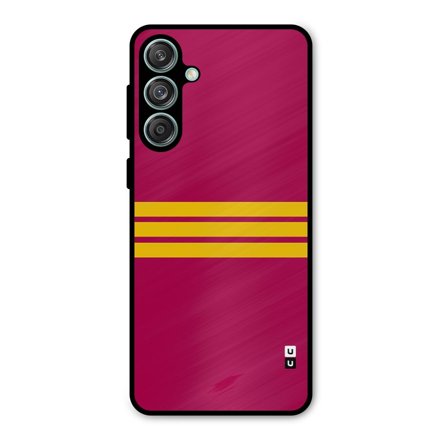 Horizontal Sports Stripes Metal Back Case for Galaxy M55 5G