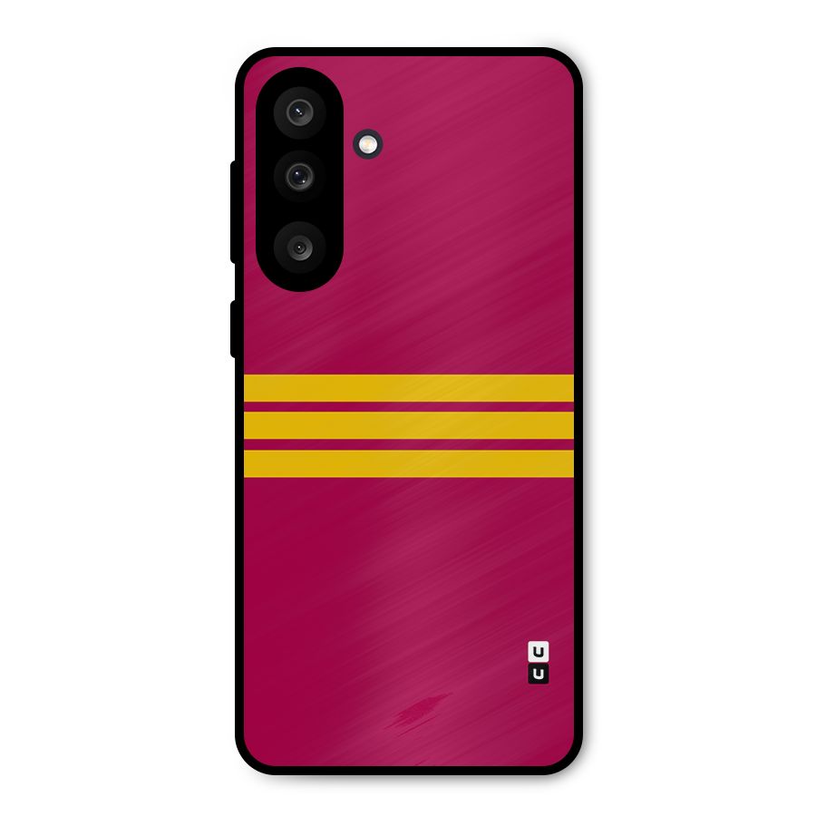 Horizontal Sports Stripes Metal Back Case for Galaxy M56
