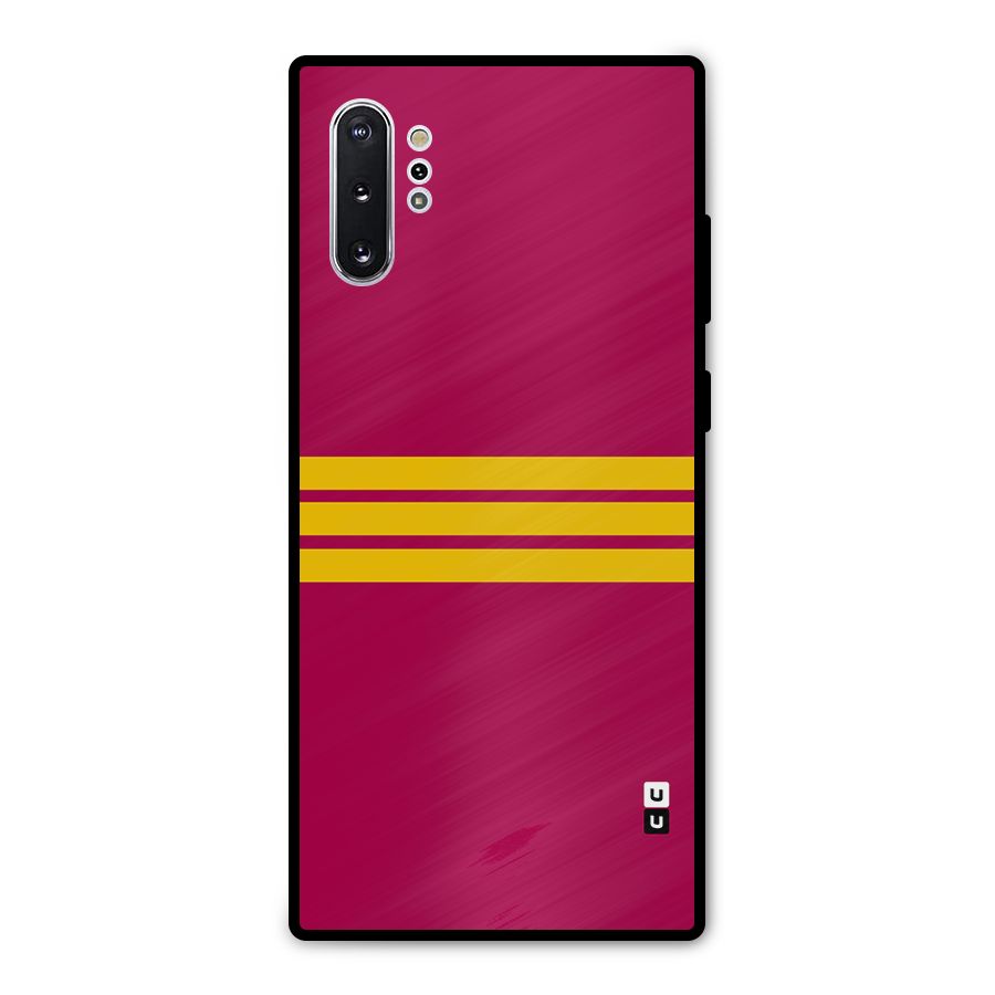 Horizontal Sports Stripes Metal Back Case for Galaxy Note 10 Plus
