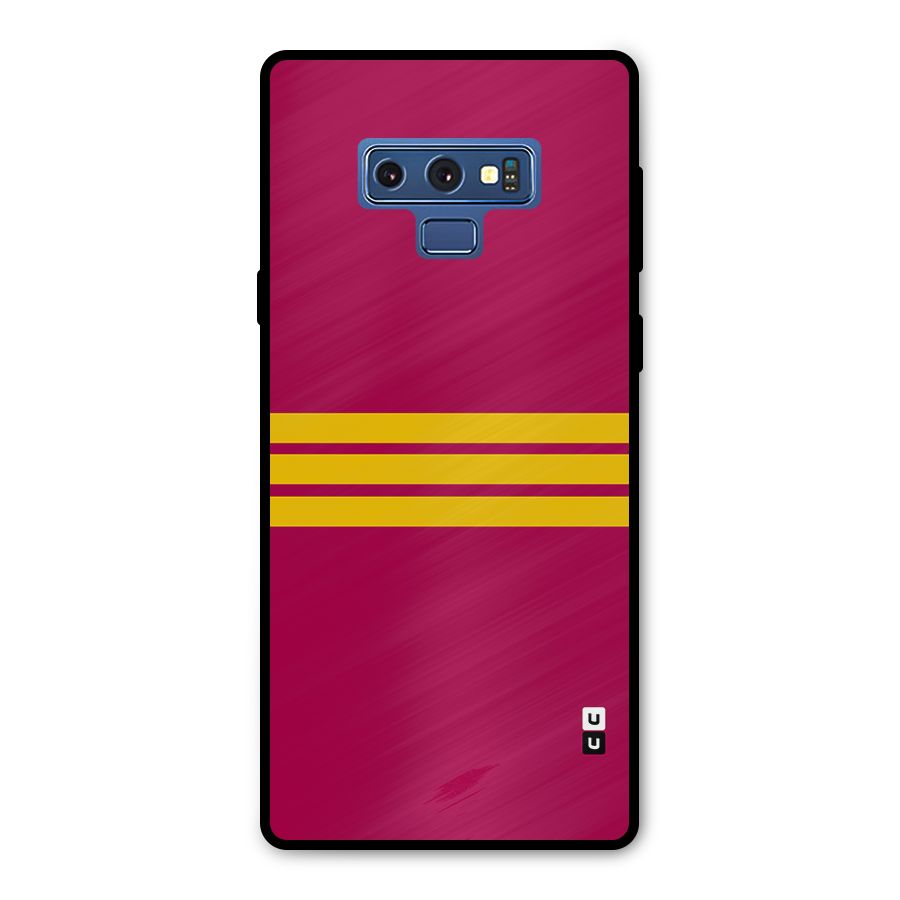 Horizontal Sports Stripes Metal Back Case for Galaxy Note 9