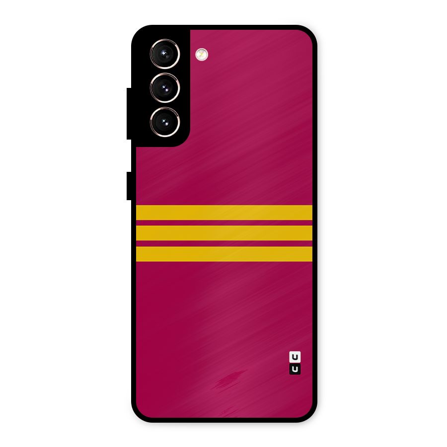 Horizontal Sports Stripes Metal Back Case for Galaxy S21 5G