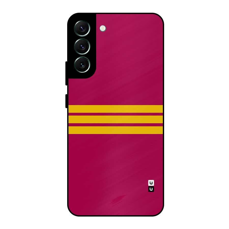Horizontal Sports Stripes Metal Back Case for Galaxy S22 Plus 5G