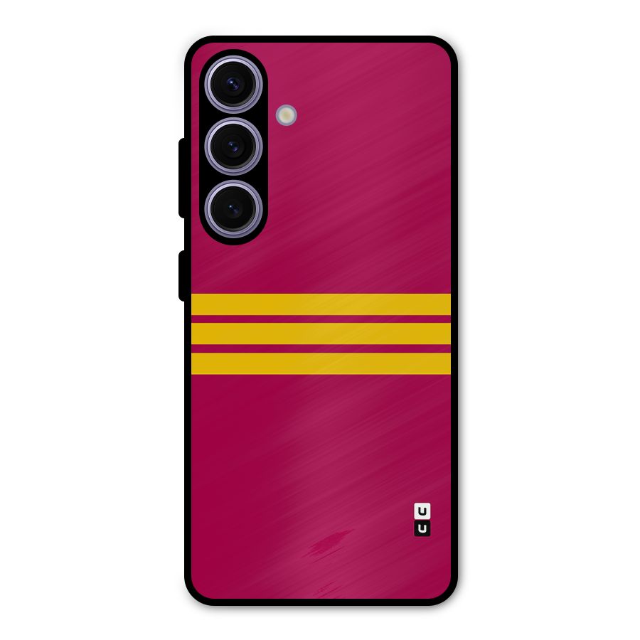 Horizontal Sports Stripes Metal Back Case for Galaxy S24