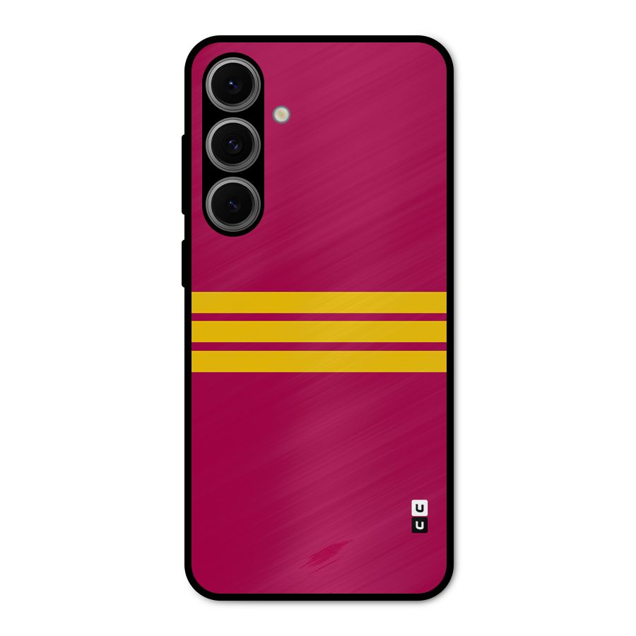 Horizontal Sports Stripes Metal Back Case for Galaxy S24 FE