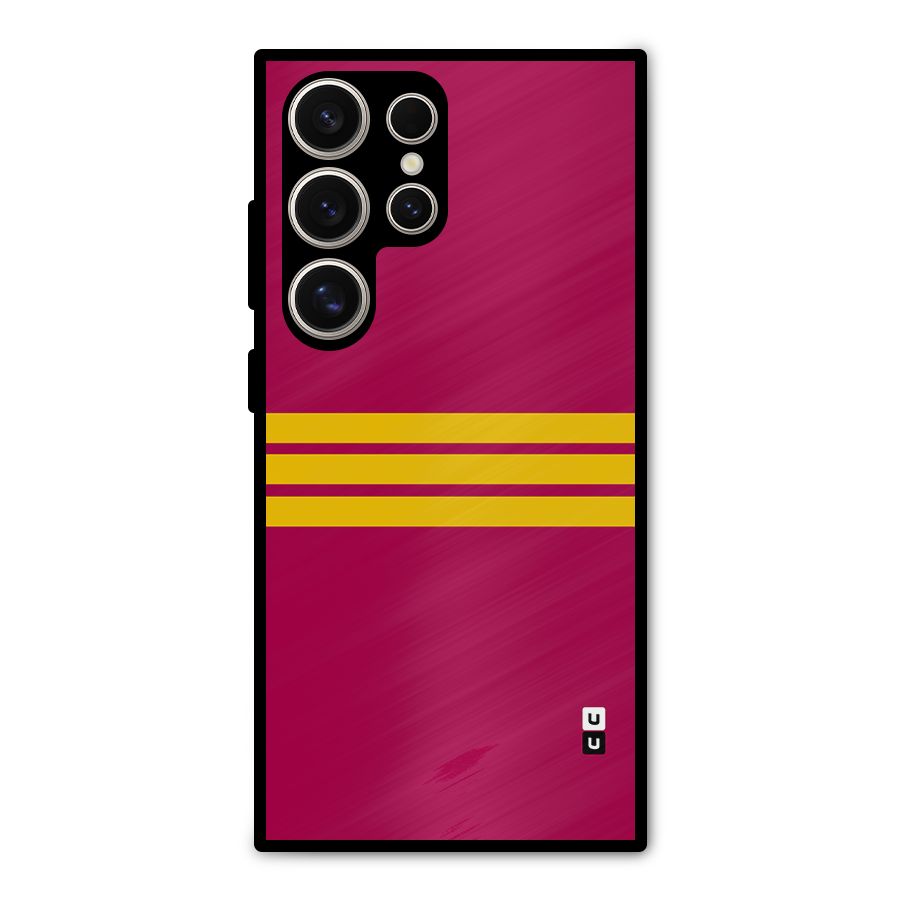 Horizontal Sports Stripes Metal Back Case for Galaxy S24 Ultra