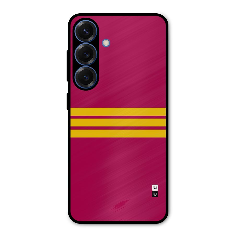 Horizontal Sports Stripes Metal Back Case for Galaxy S25