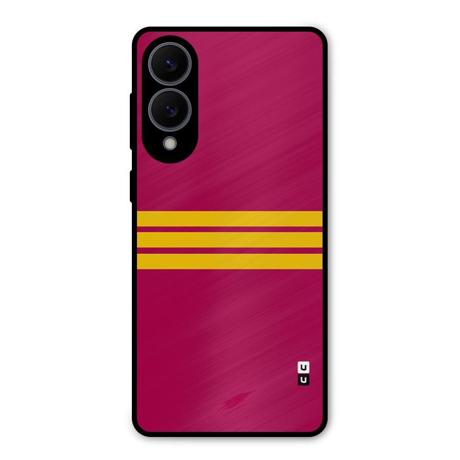Horizontal Sports Stripes Metal Back Case for Galaxy S25 Edge