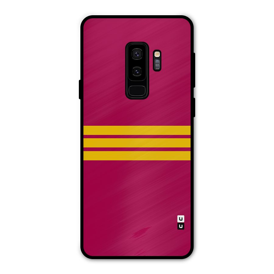 Horizontal Sports Stripes Metal Back Case for Galaxy S9 Plus