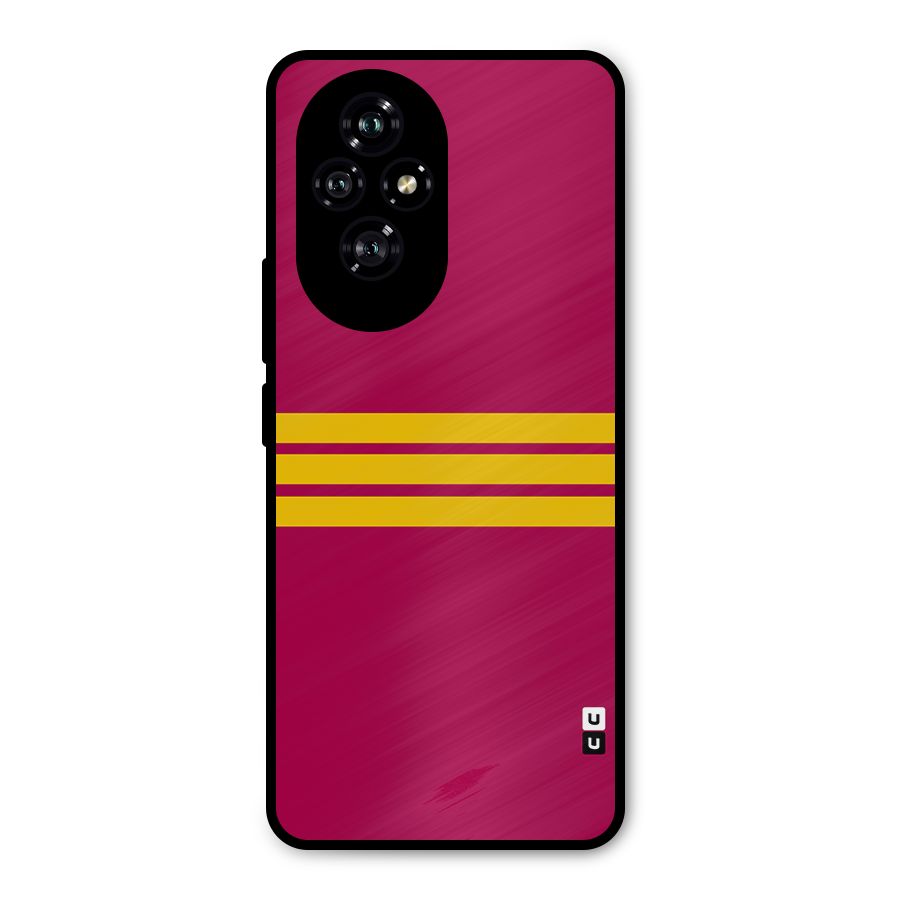 Horizontal Sports Stripes Metal Back Case for Honor 200