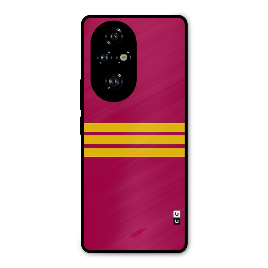 Horizontal Sports Stripes Metal Back Case for Honor 200 Pro
