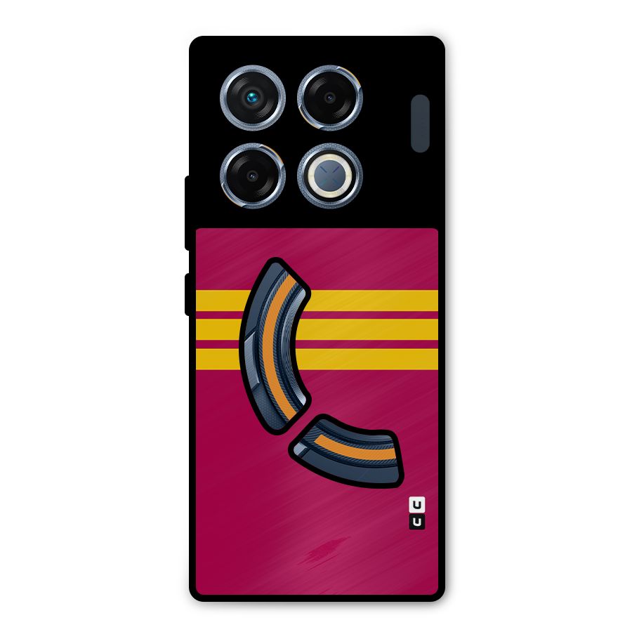 Horizontal Sports Stripes Metal Back Case for Infinix GT 20 Pro