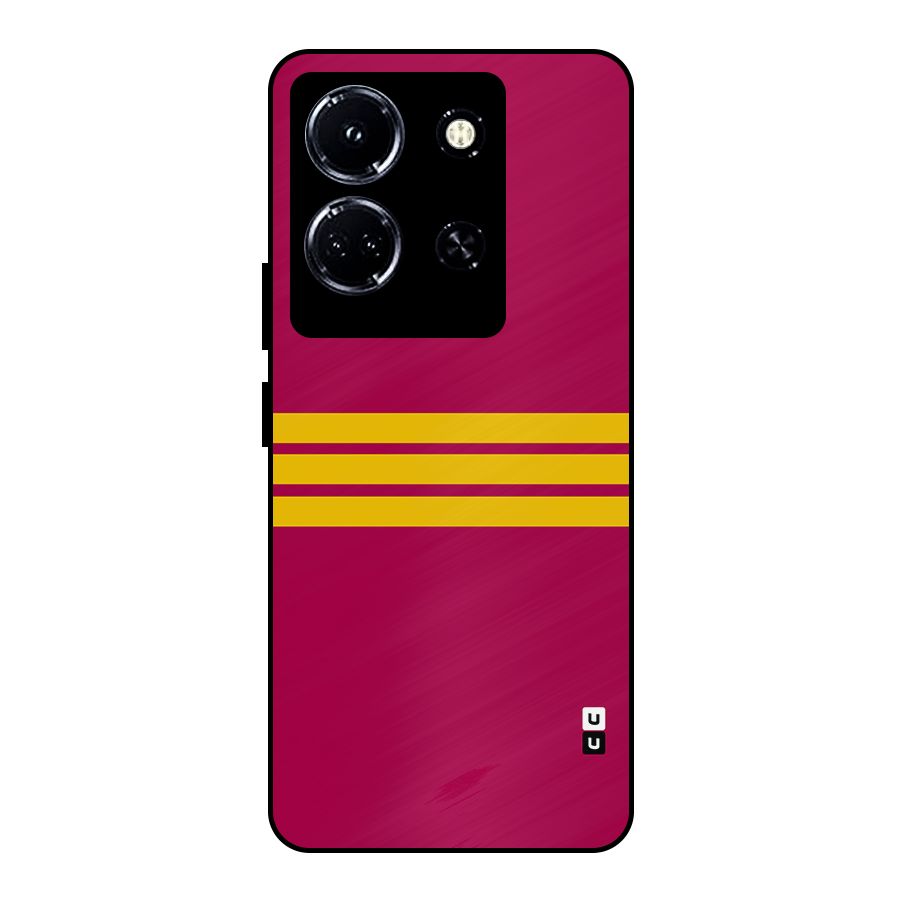 Horizontal Sports Stripes Metal Back Case for Infinix Note 30 5G