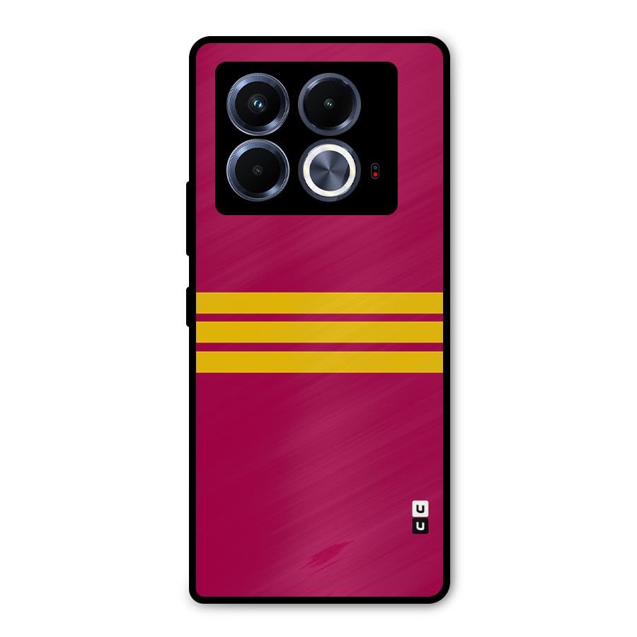 Horizontal Sports Stripes Metal Back Case for Infinix Note 40 5G