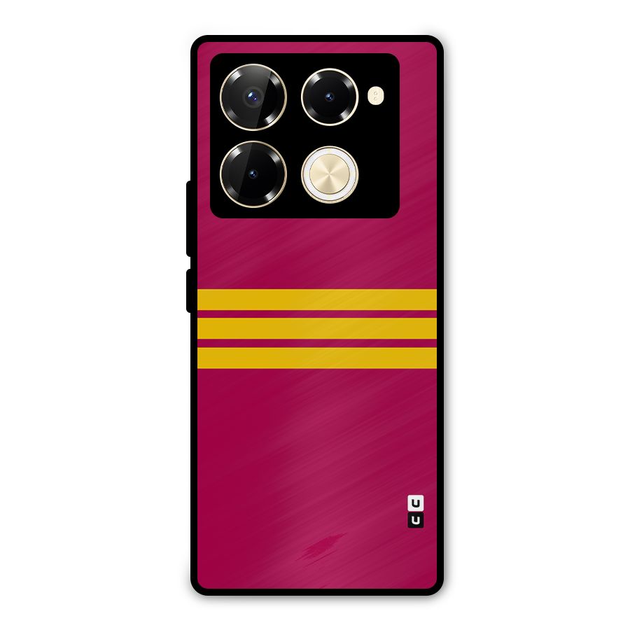 Horizontal Sports Stripes Metal Back Case for Infinix Note 40 Pro Plus