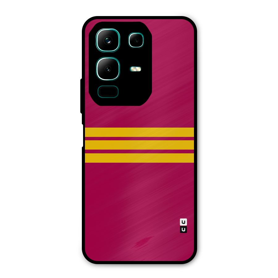 Horizontal Sports Stripes Metal Back Case for Infinix Note 50x