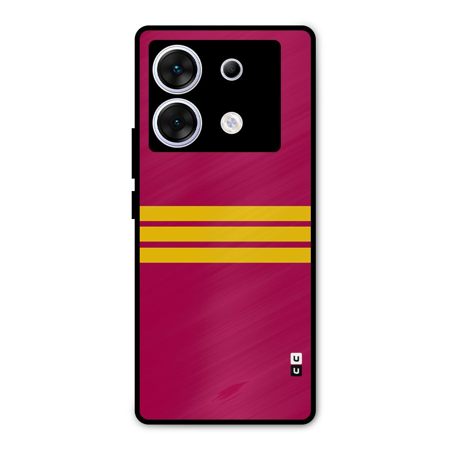 Horizontal Sports Stripes Metal Back Case for Infinix Zero 30 5G