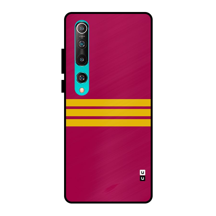 Horizontal Sports Stripes Metal Back Case for Mi 10