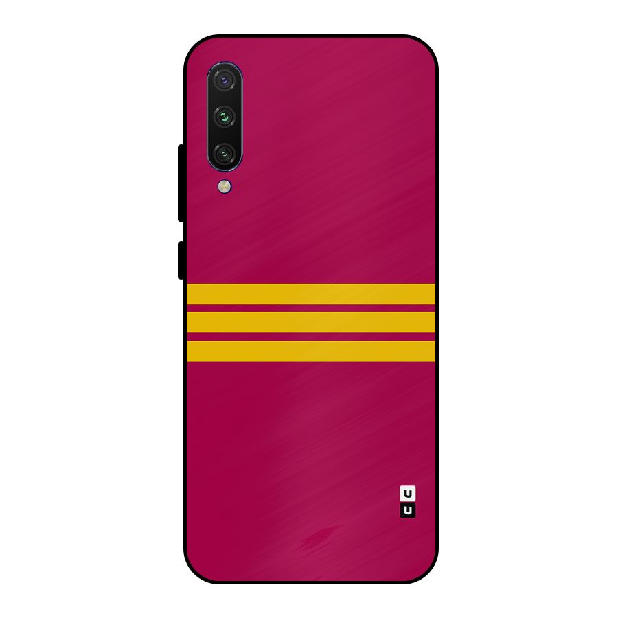 Horizontal Sports Stripes Metal Back Case for Mi A3