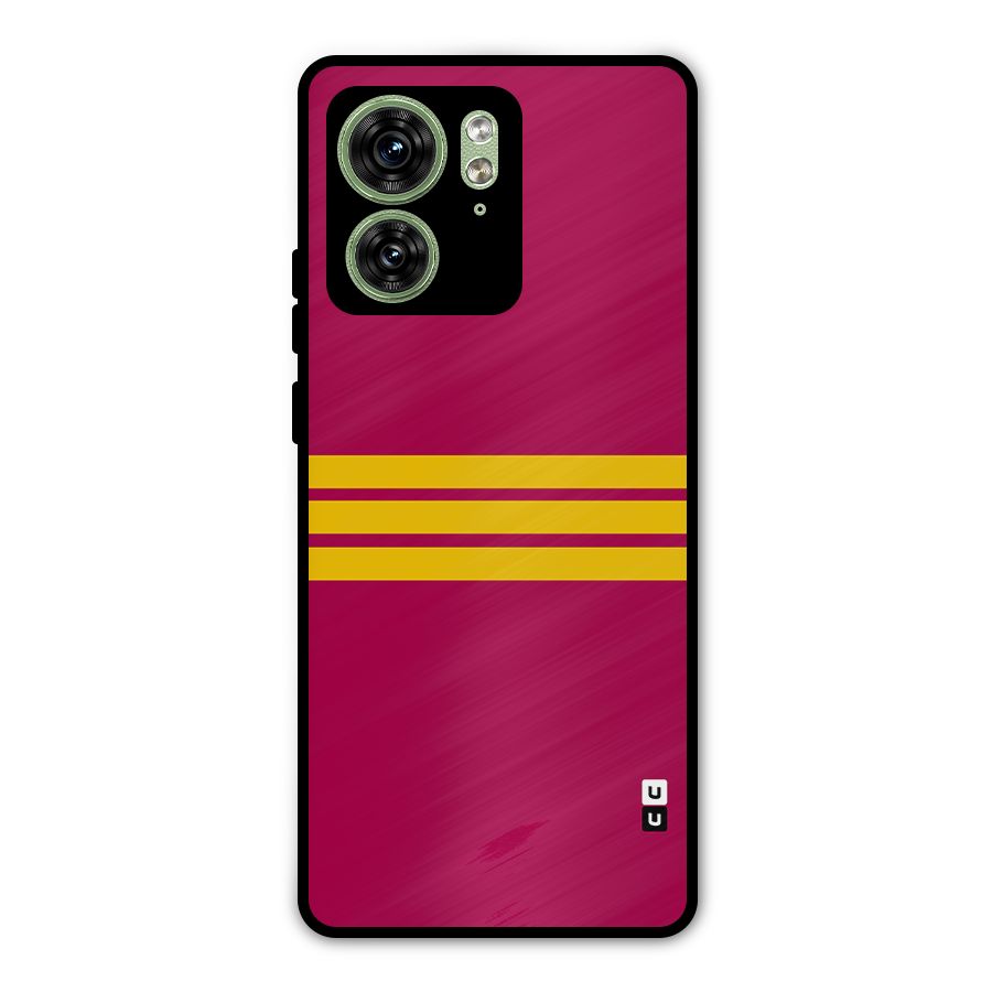 Horizontal Sports Stripes Metal Back Case for Motorola Edge 40 5G