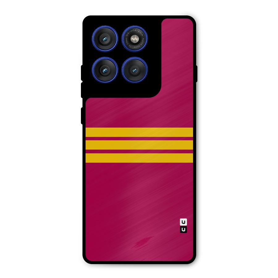 Horizontal Sports Stripes Metal Back Case for Motorola Edge 60 Pro