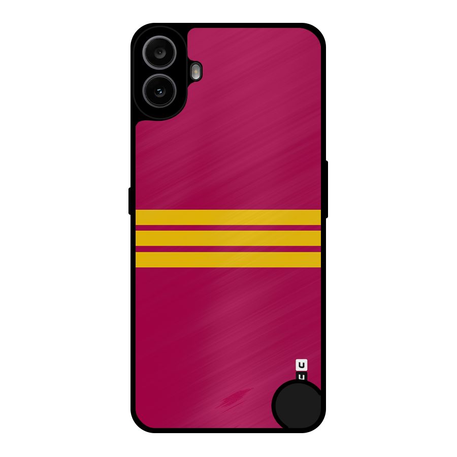 Horizontal Sports Stripes Metal Back Case for Nothing CMF Phone 1