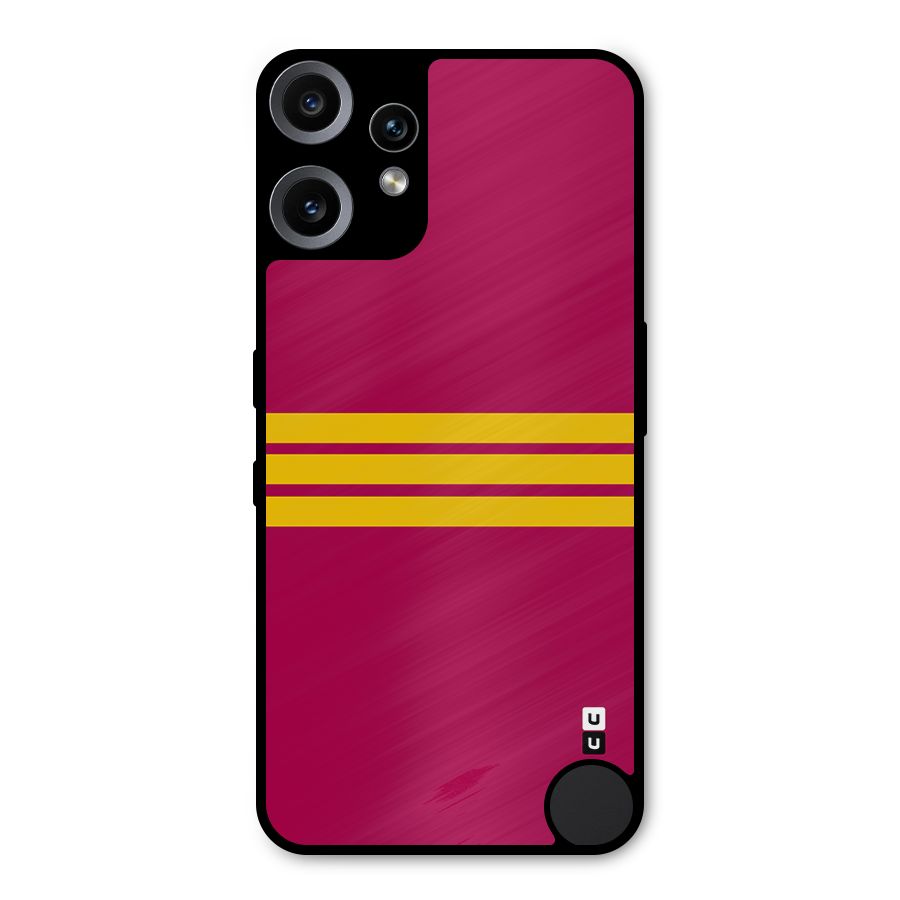 Horizontal Sports Stripes Metal Back Case for Nothing CMF Phone 2 Pro