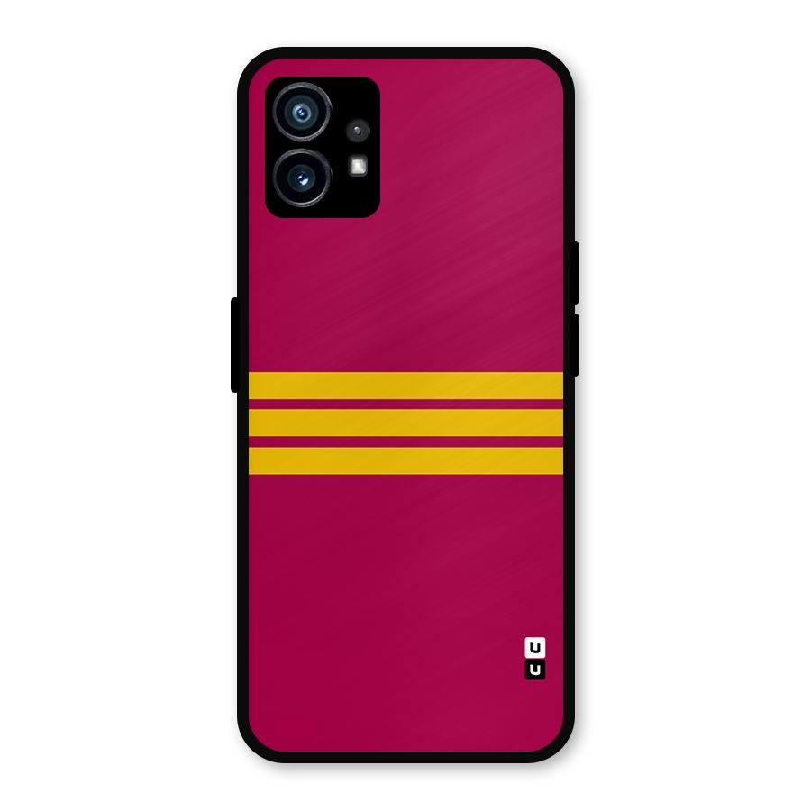 Horizontal Sports Stripes Metal Back Case for Nothing Phone 1
