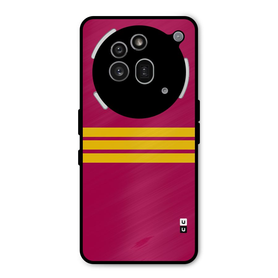 Horizontal Sports Stripes Metal Back Case for Nothing Phone 3a Pro