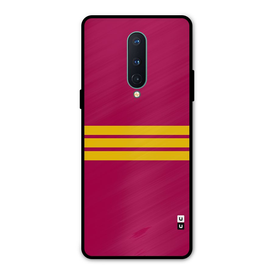 Horizontal Sports Stripes Metal Back Case for OnePlus 8