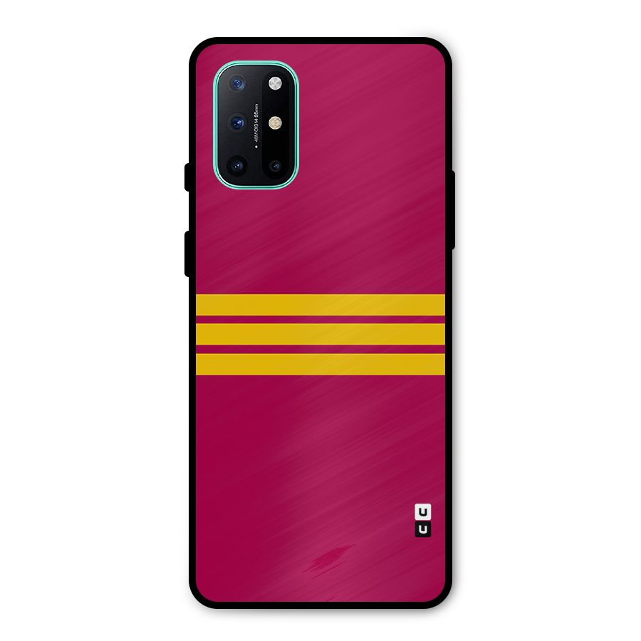 Horizontal Sports Stripes Metal Back Case for OnePlus 8T