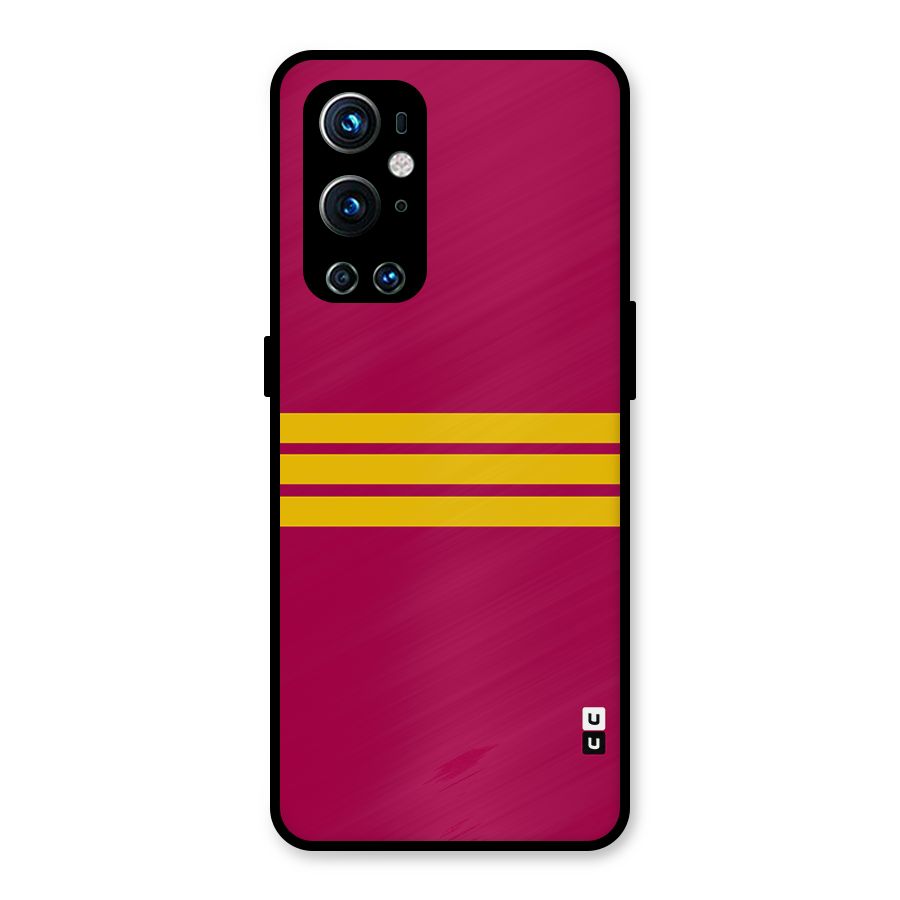 Horizontal Sports Stripes Metal Back Case for OnePlus 9 Pro
