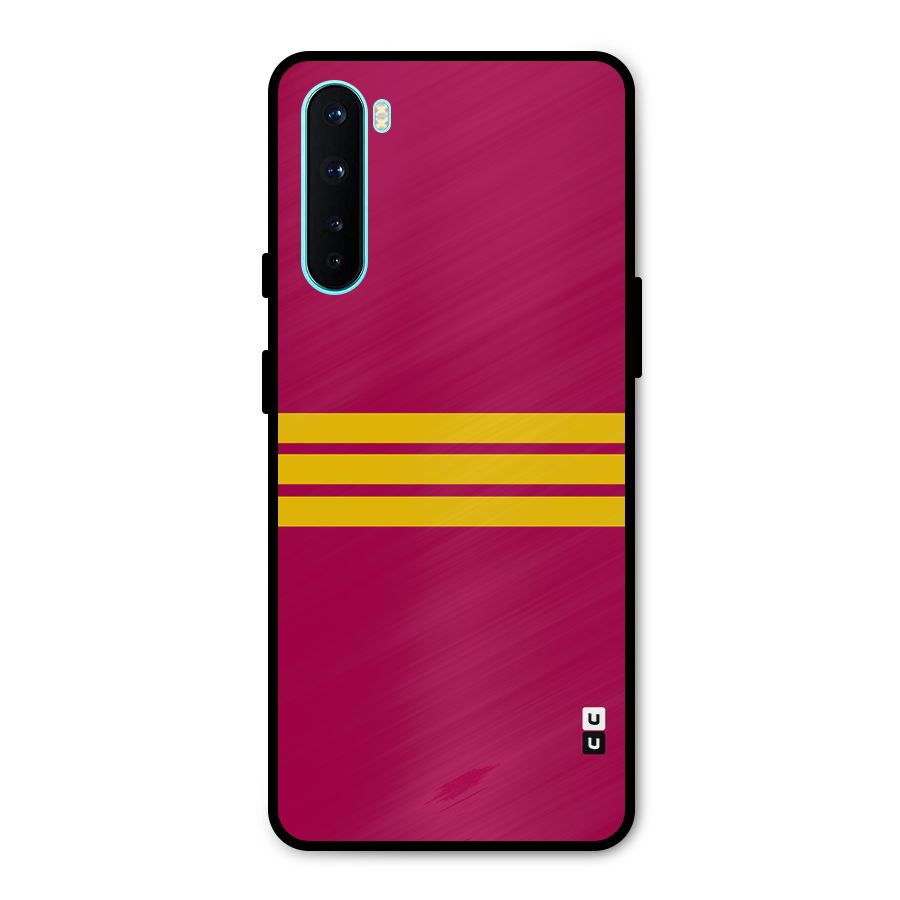 Horizontal Sports Stripes Metal Back Case for OnePlus Nord