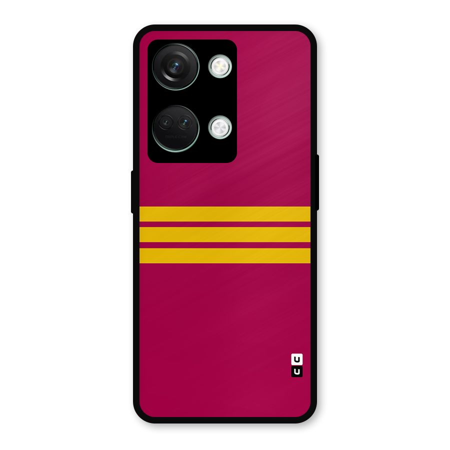 Horizontal Sports Stripes Metal Back Case for OnePlus Nord 3