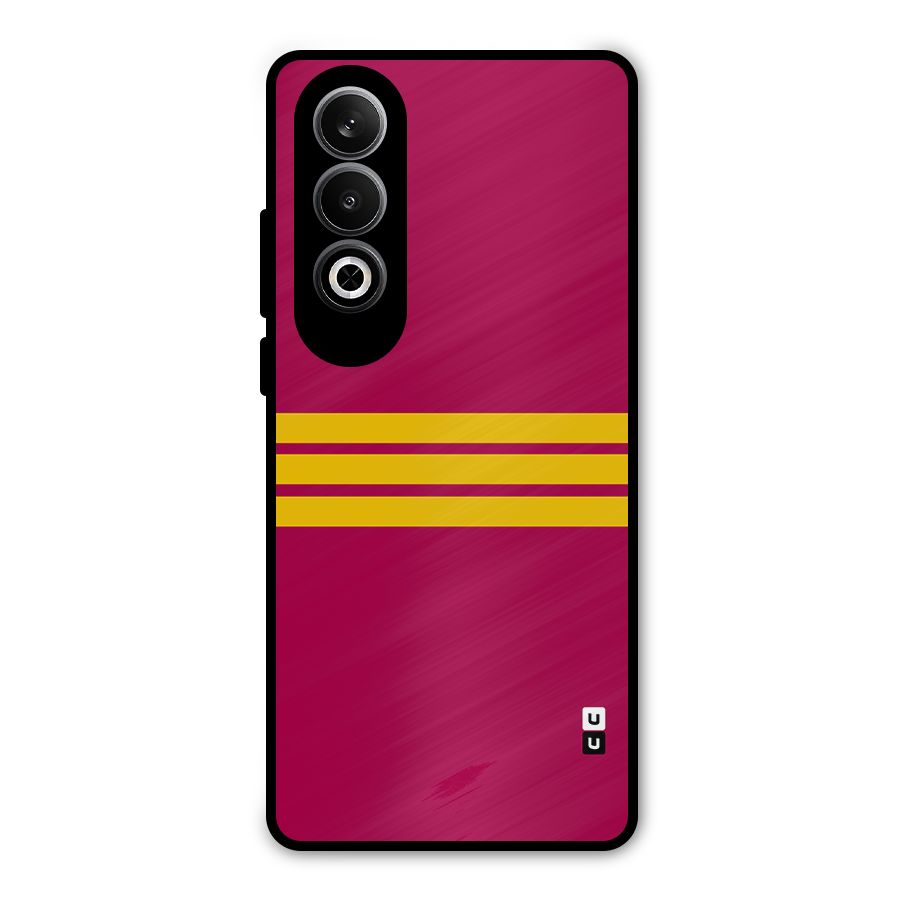 Horizontal Sports Stripes Metal Back Case for OnePlus Nord CE4