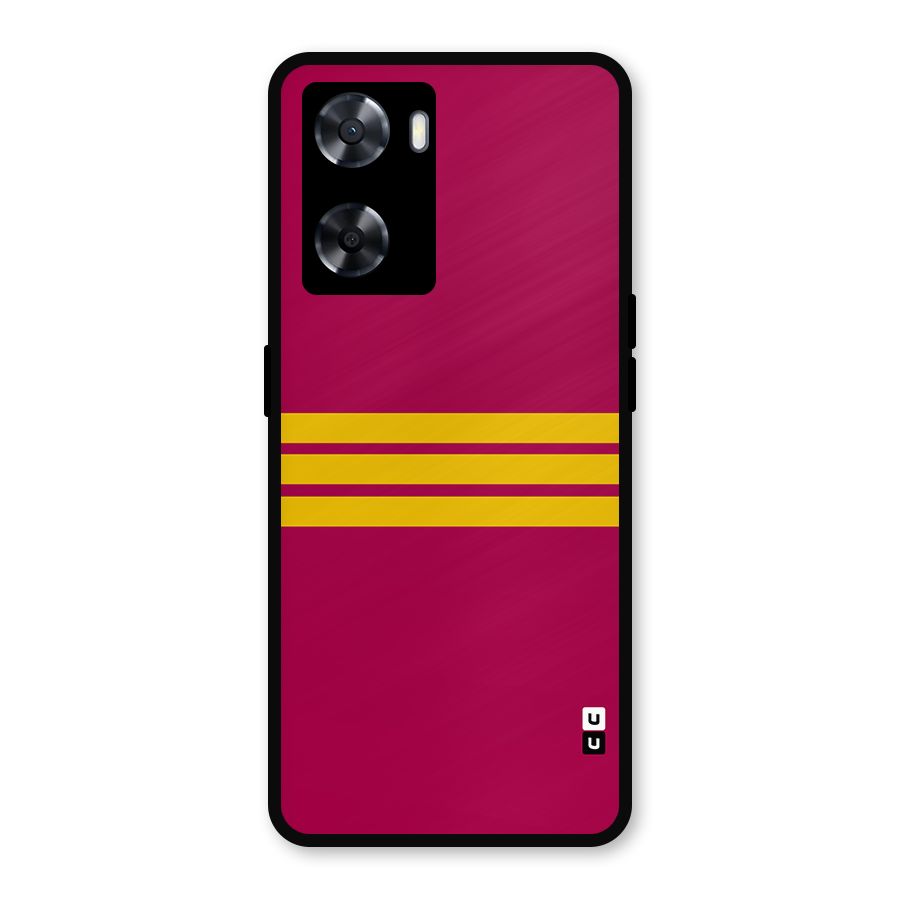 Horizontal Sports Stripes Metal Back Case for Oppo A77