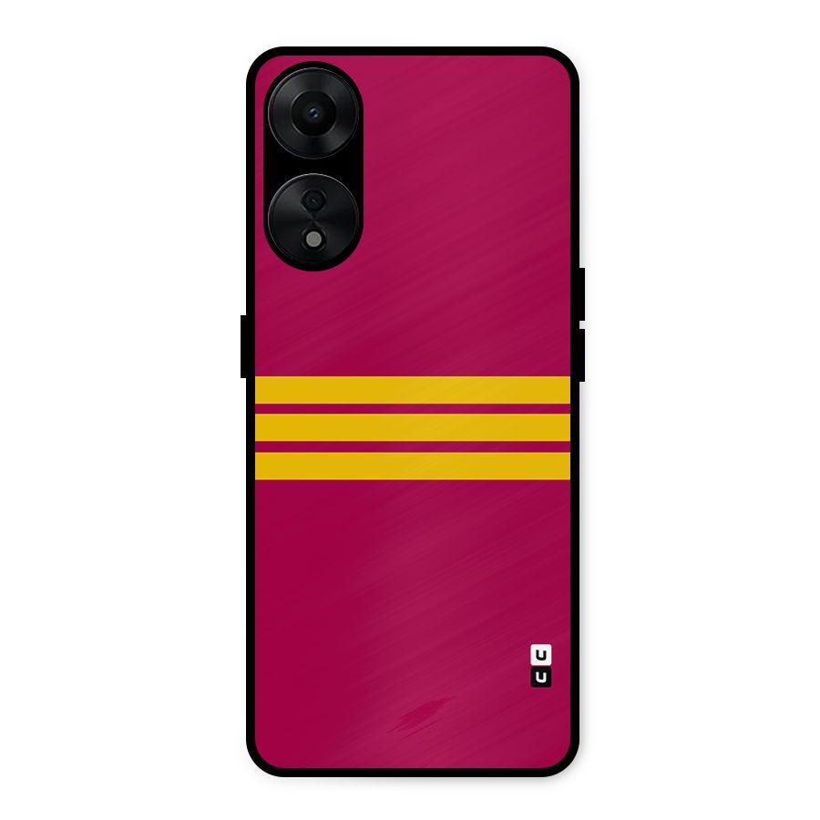Horizontal Sports Stripes Metal Back Case for Oppo A78 5G
