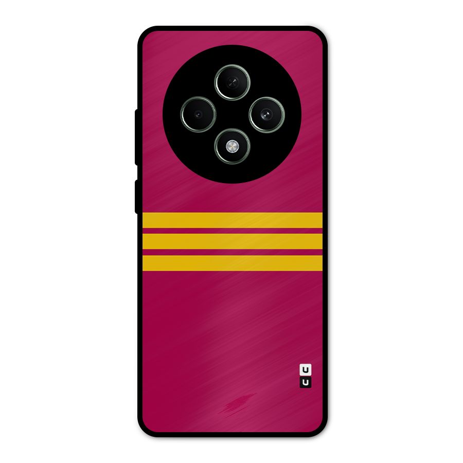 Horizontal Sports Stripes Metal Back Case for Oppo F27