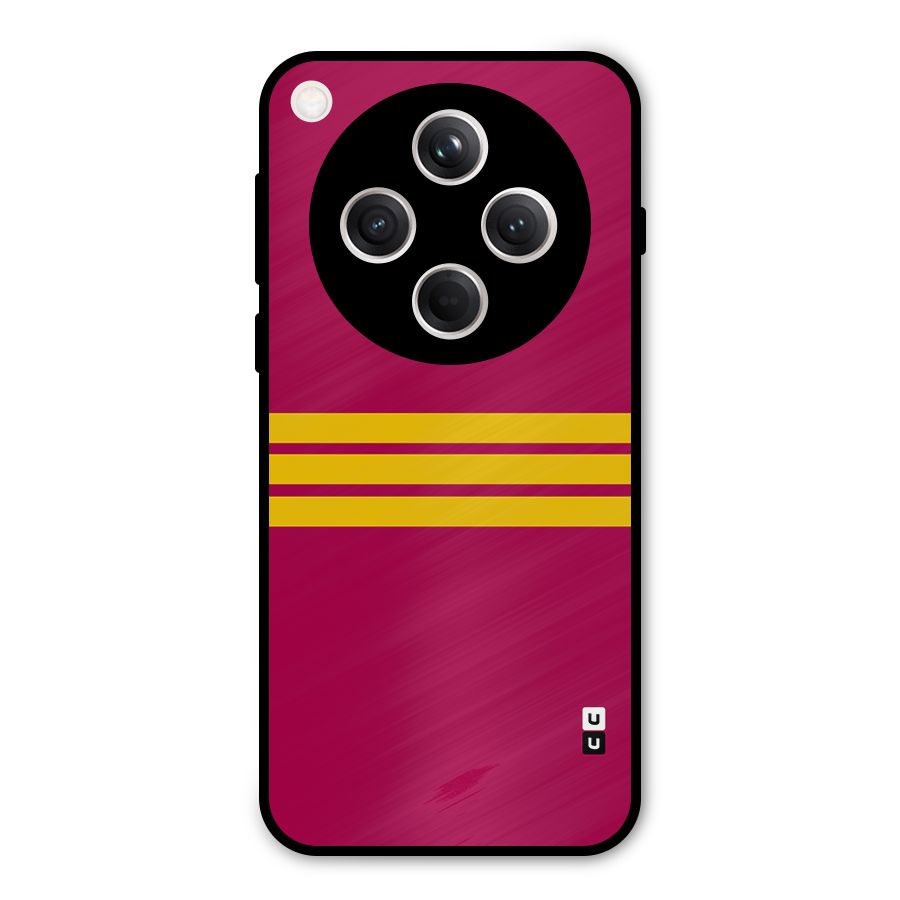 Horizontal Sports Stripes Metal Back Case for Oppo Find X8